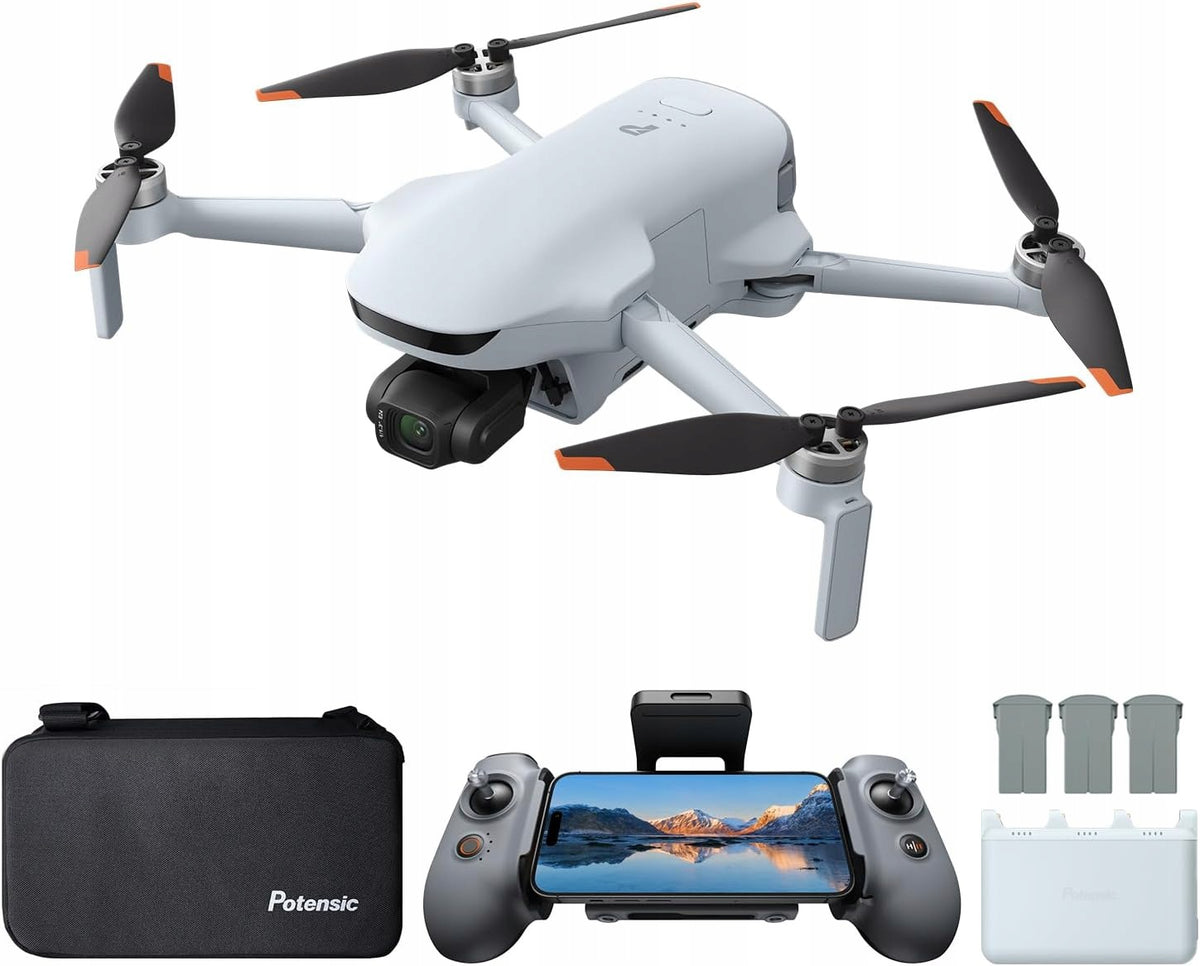 Potensic ATOM 3 Drone with Camera, 1/1.3" Sensor, 4K HDR, 3 Batteries (120min Flight Time), QuickShots, Under 249g