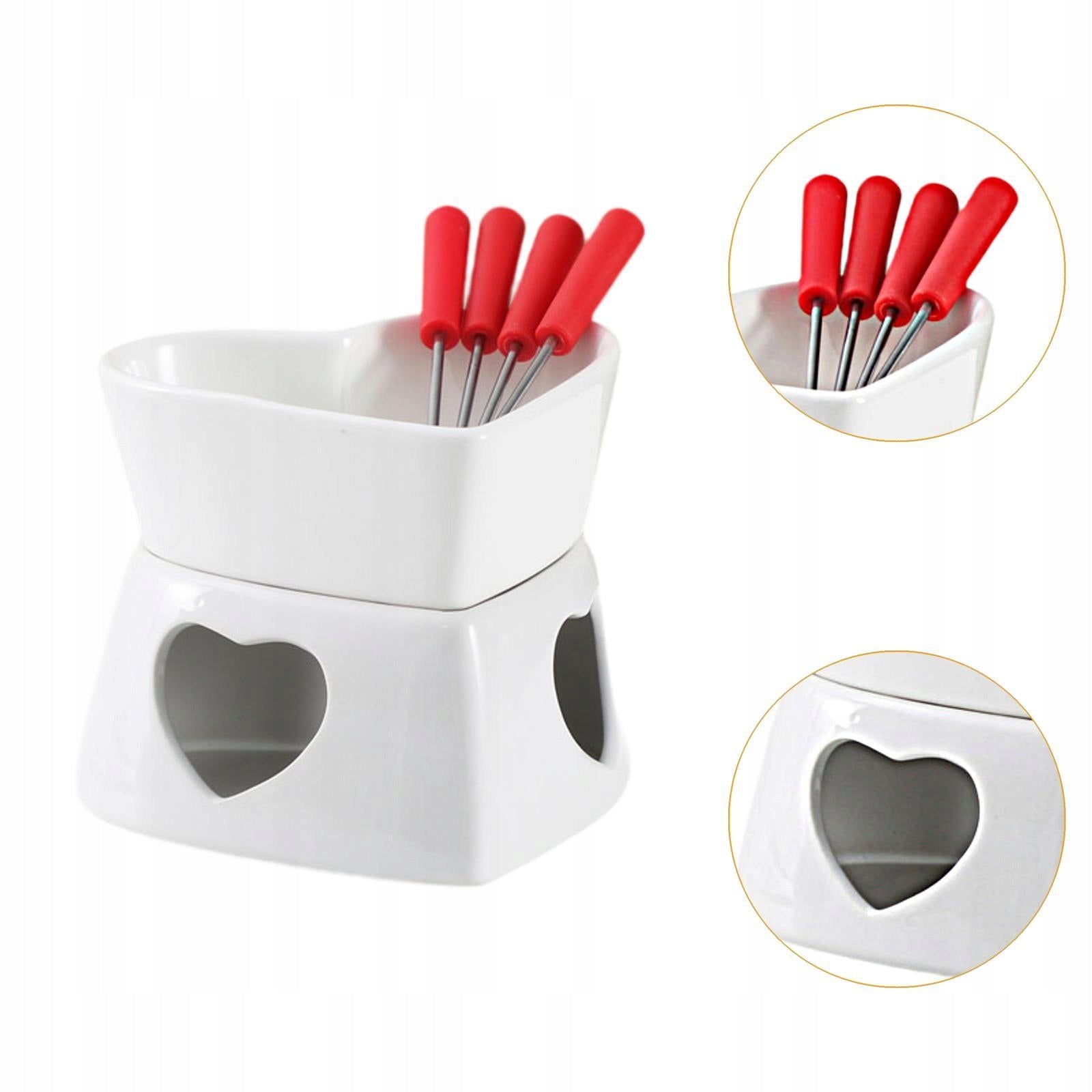 Pottery Fire Boiler Bowl Hot Pot Tealight Use Melting Pot with 4 White Brand no brand