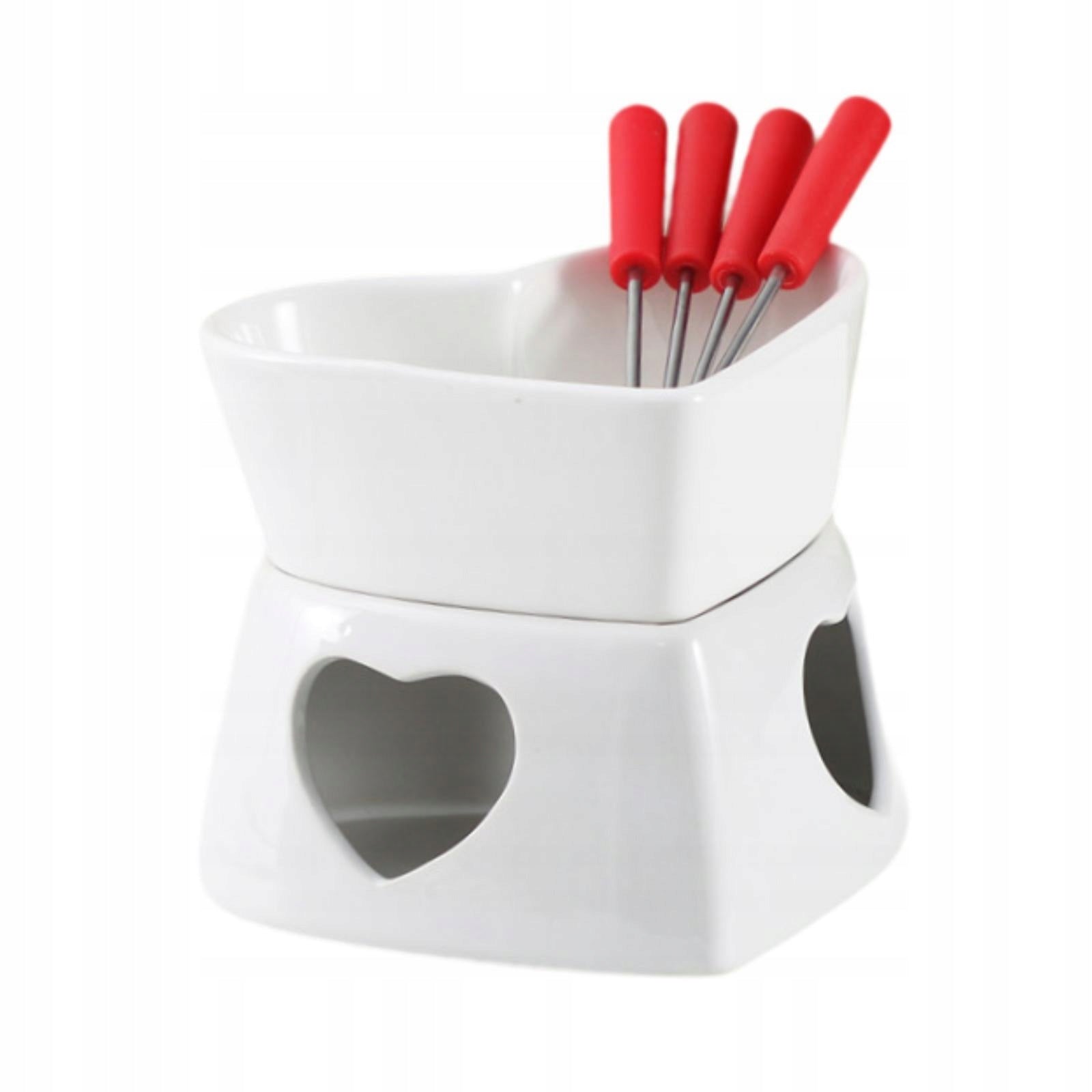 Pottery Fire Boiler Bowl Hot Pot Tealight Use Melting Pot with 4 White