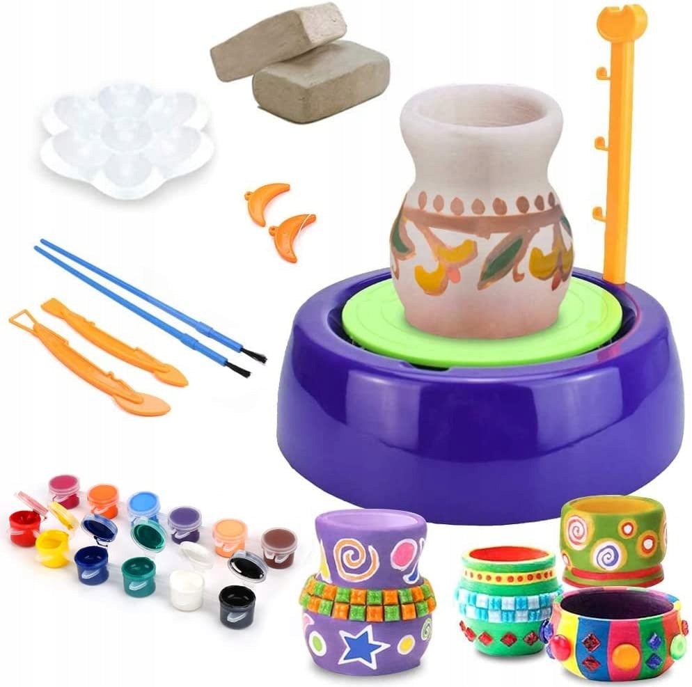 Pottery Wheel Set with Clay Paints Creative Clay for Ceramics Machine Packaging status original