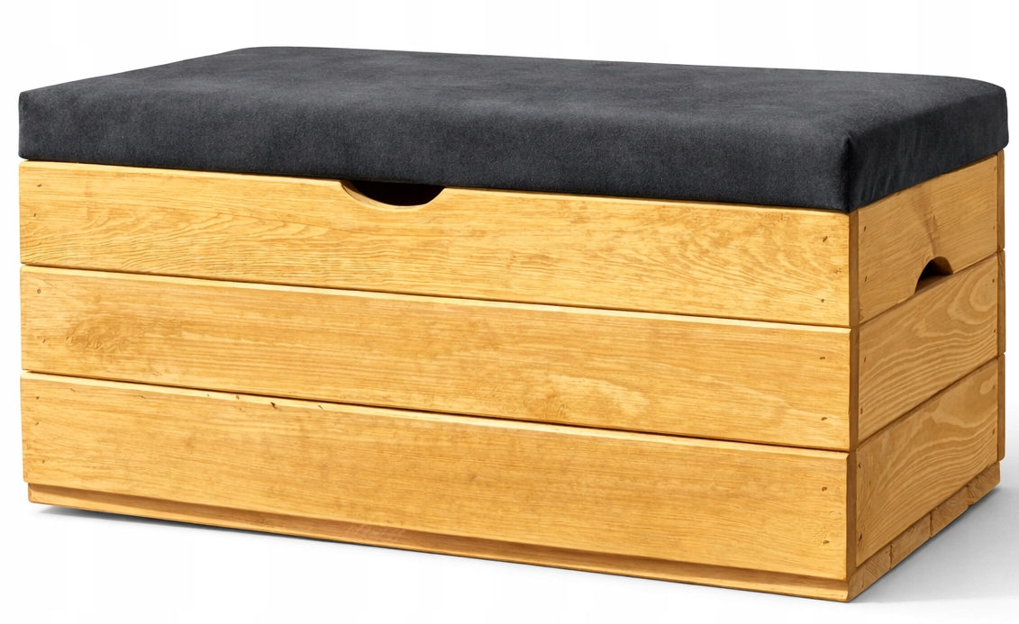 Pouf with storage 60 chest seat upholstered wooden terrace balcony Manufacturer code puf