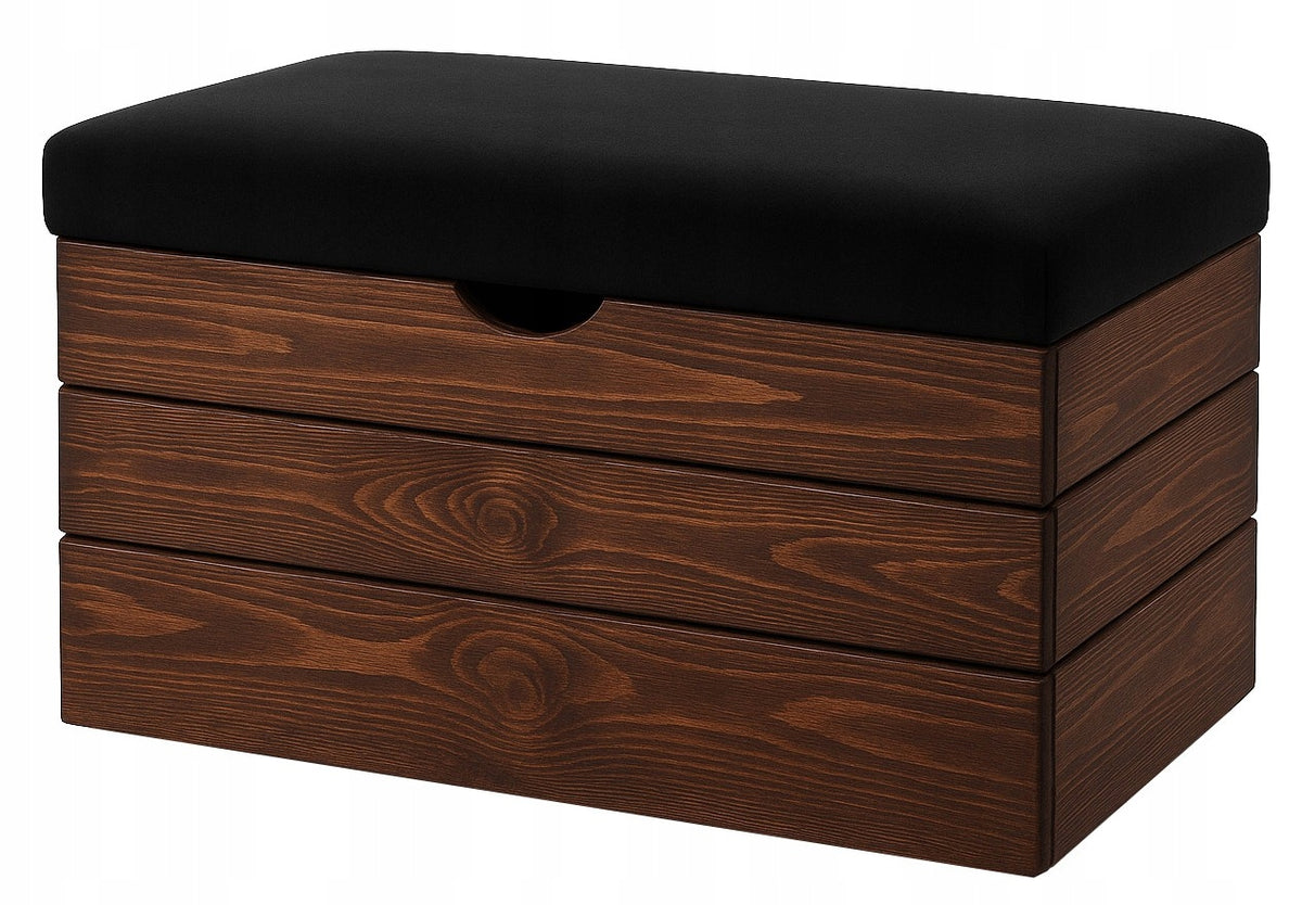 Pouf with storage 60 chest seat upholstered wooden terrace balcony Packaging status original