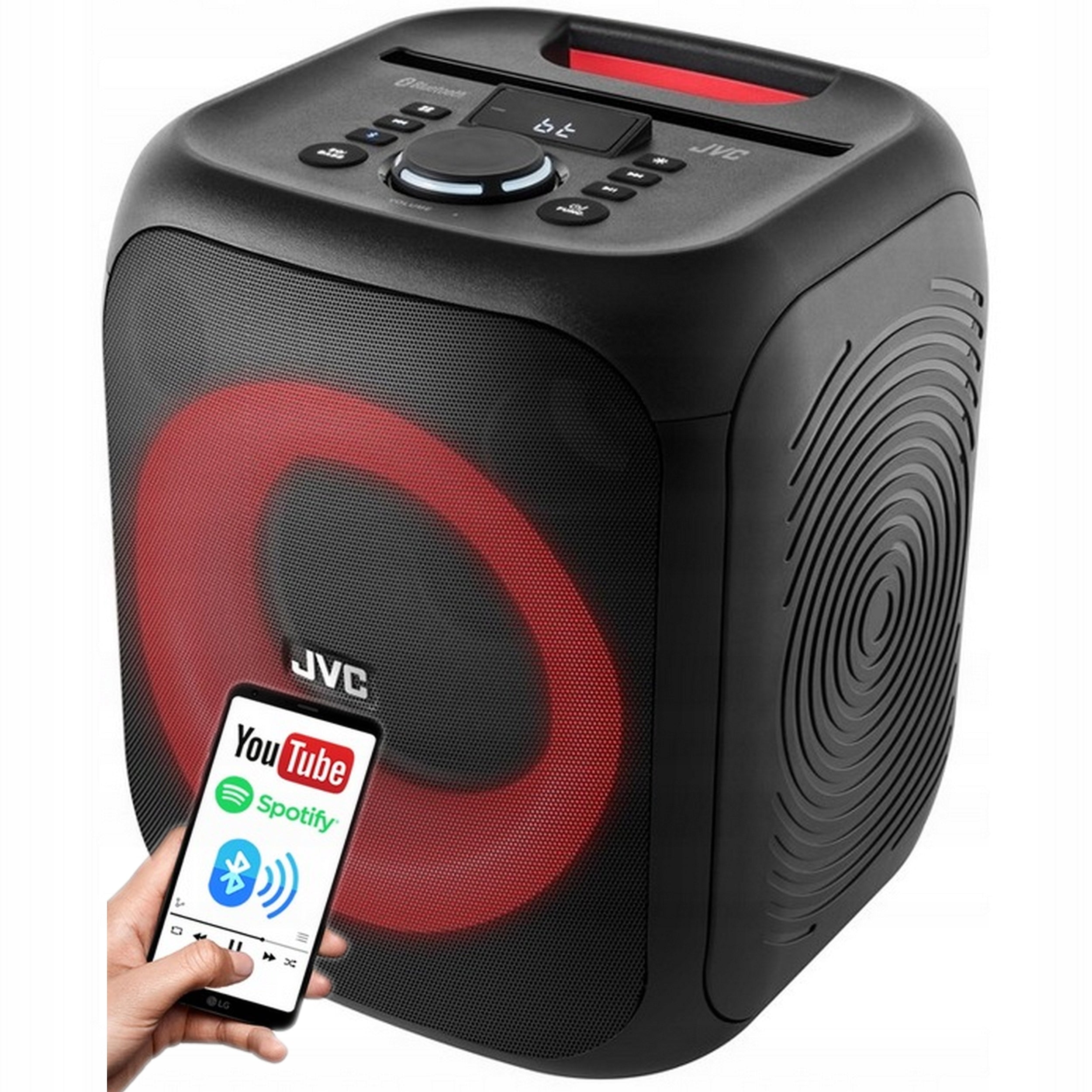 Power Audio JVC PartyBox 80W Bluetooth Karaoke LED TWS Portable Speaker
