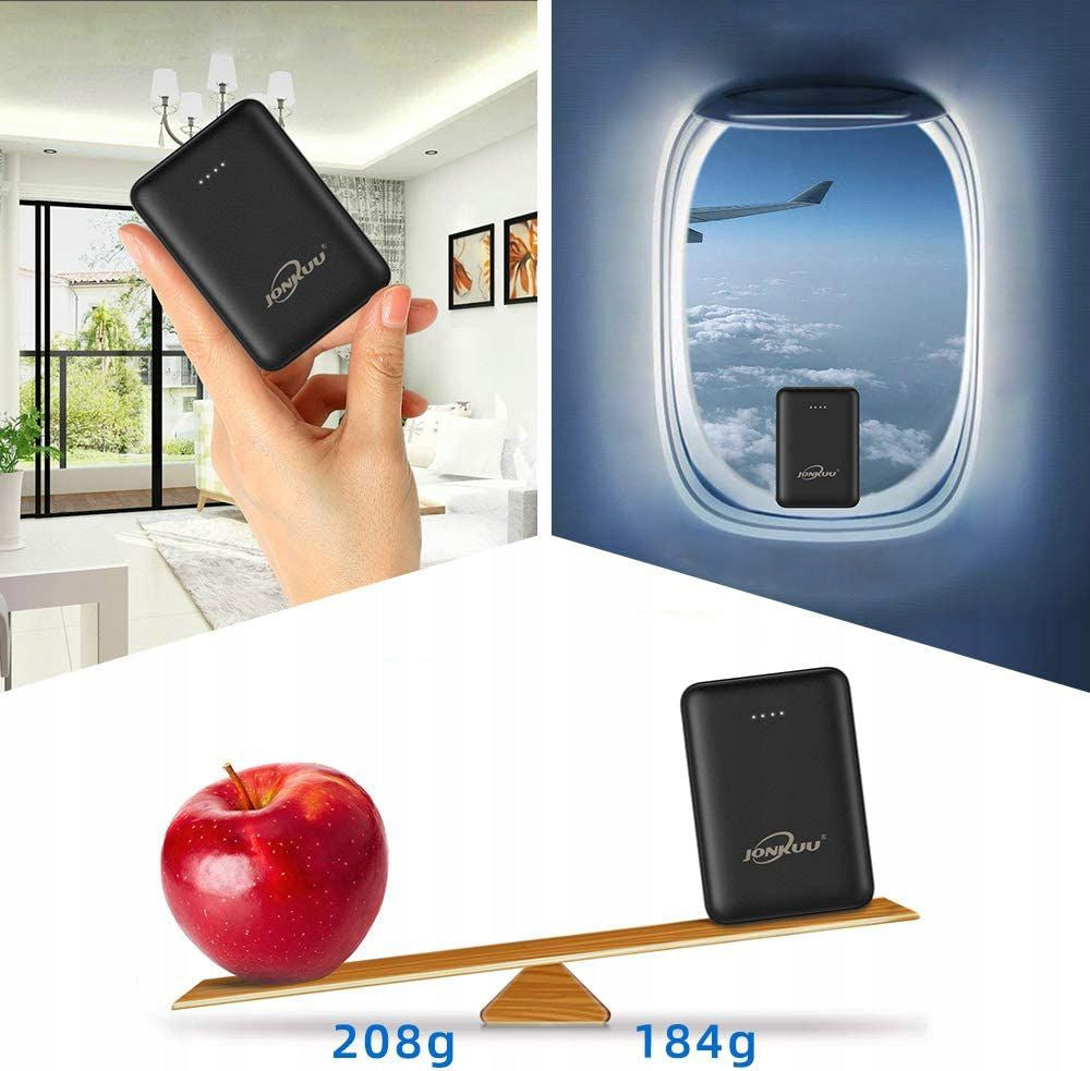 Power Bank 10000mAh Pocket Size Portable Charger Dual 2.4A USB Ports Black Manufacturer code R1