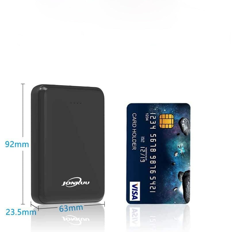 Power Bank 10000mAh Pocket Size Portable Charger Dual 2.4A USB Ports Black Packaging status original
