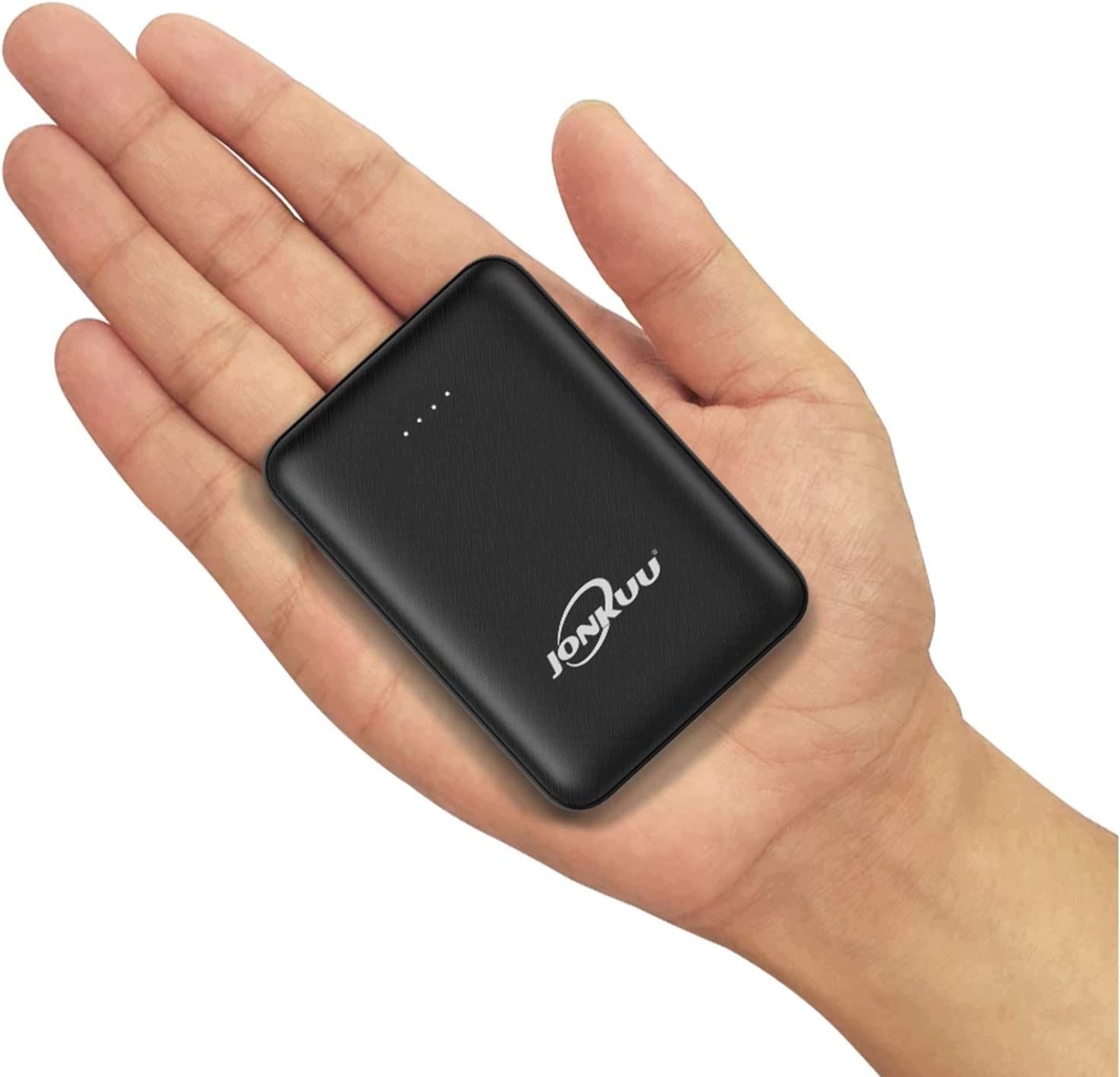 Power Bank 10000mAh Pocket Size Portable Charger Dual 2.4A USB Ports Black