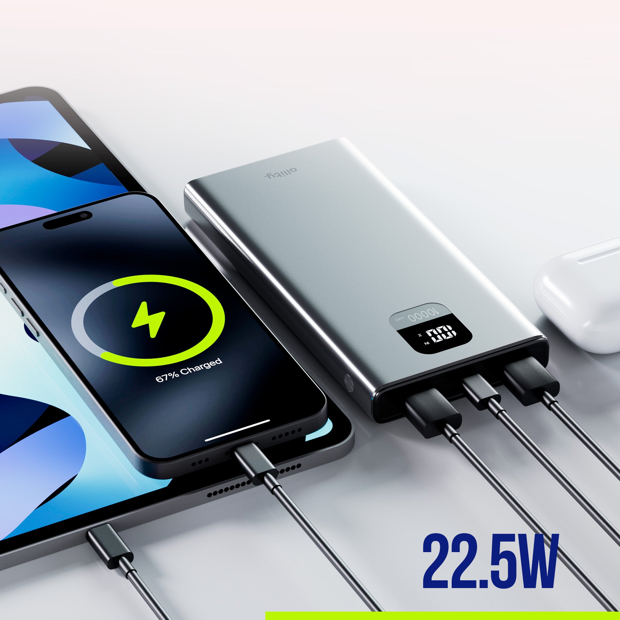 Power Bank PowerBank 10000mAh 22,5W ALUMINUM USB-C FAST + CABLE FREEBIE Packaging status original