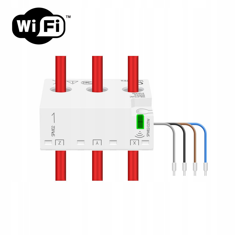 Power Current Meter 3-Phase Two-Way Transformer 63A WiFi TUYA