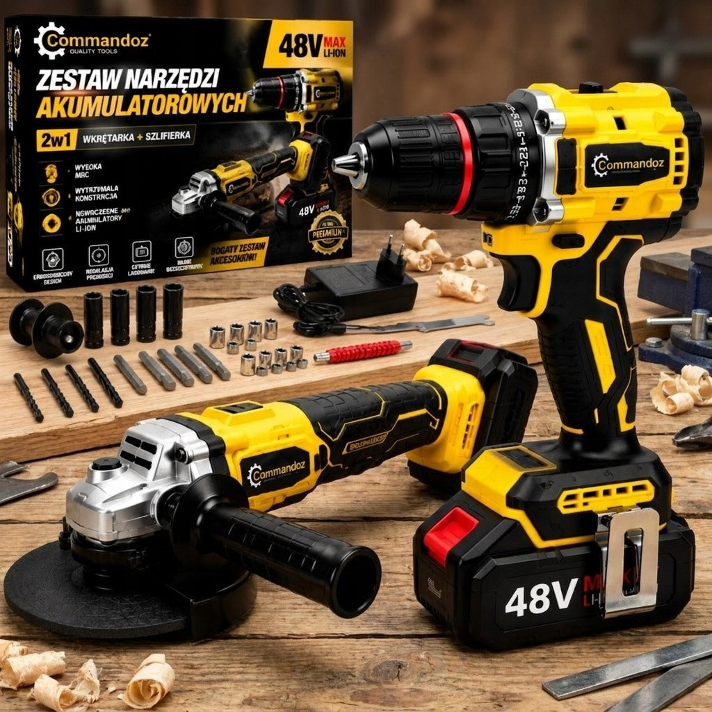 Power Tool Kit Drill/Driver Angle Grinder 48V Manufacturer code Zestaw elektronarzędzi