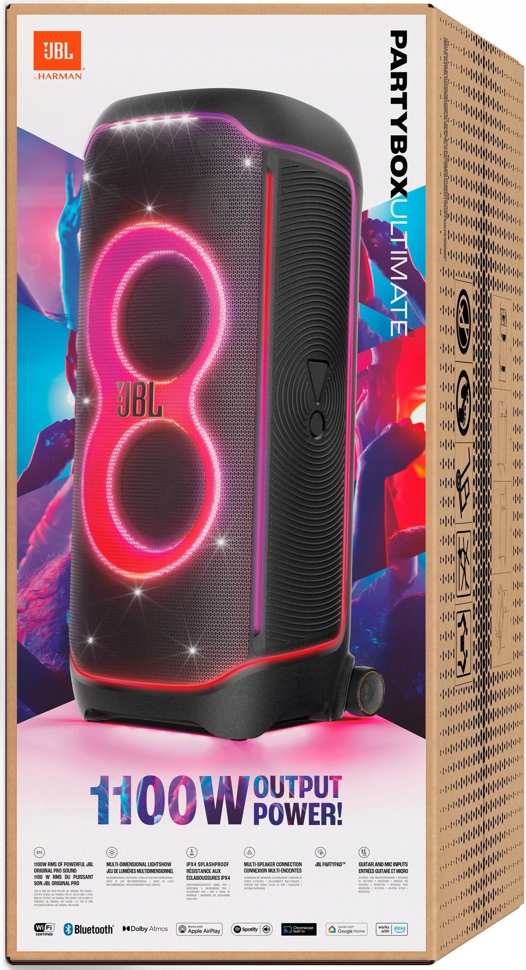 Power audio JBL PartyBox Ultimate 1100W BT WIFI Power supply mains