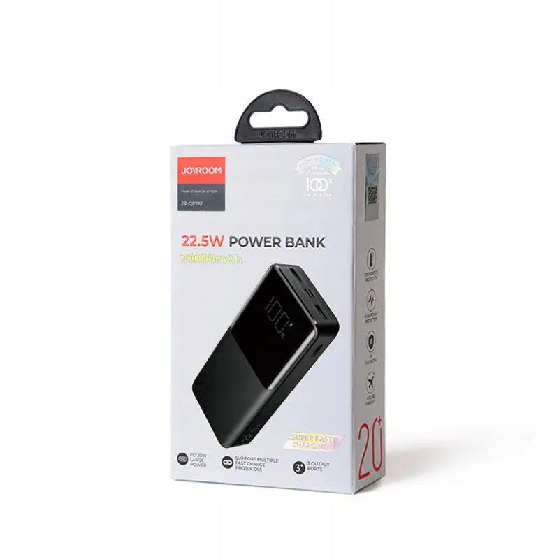 Power bank Joyroom JR-QP192 20000mAh Fast Charging 22.5W black Manufacturer code 6941237185129