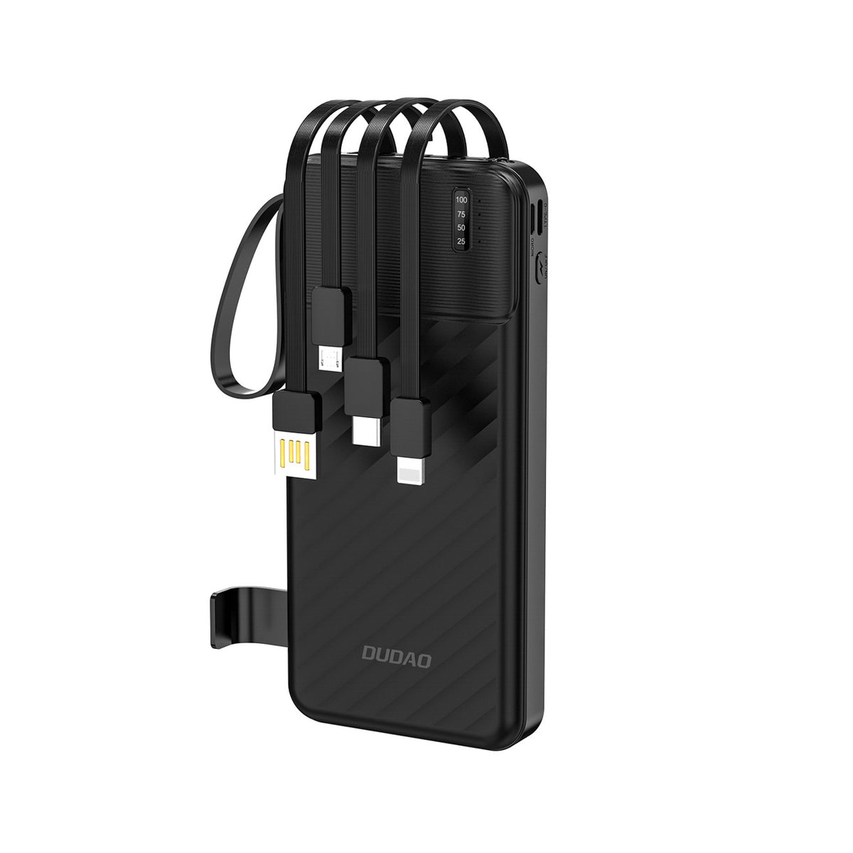 Powerbank 10000 mAh Dudao with integrated USB-C lightning cables