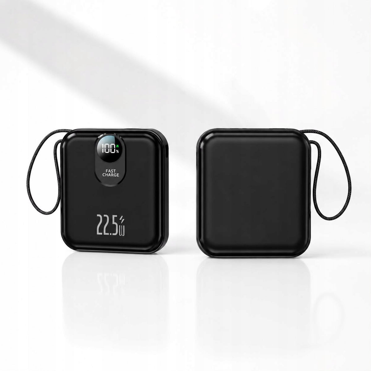 Powerbank 10000mAh 22,5W Built-in USB-C Lightning Cables LED Display