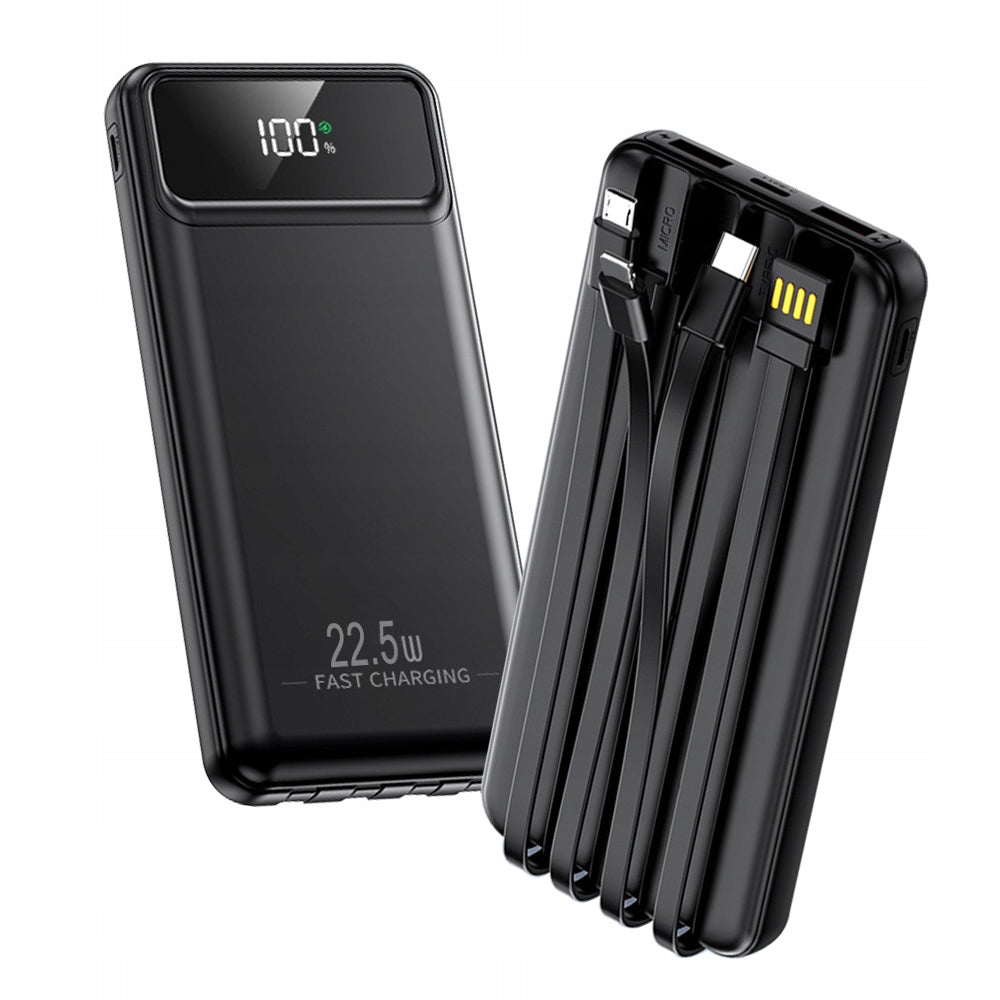 Powerbank 20000mAh 22.5W Fast Charge PD Built-in USB-C Cables | Lightning