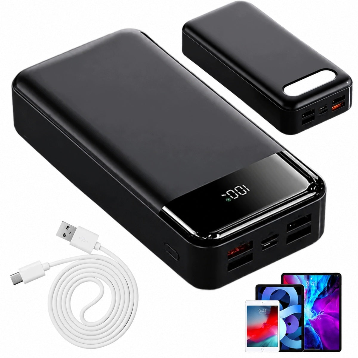 Powerbank 50000 mAh, 22,5 W, USB-C, fast charging, display, flashlight Battery type lithium-polymer