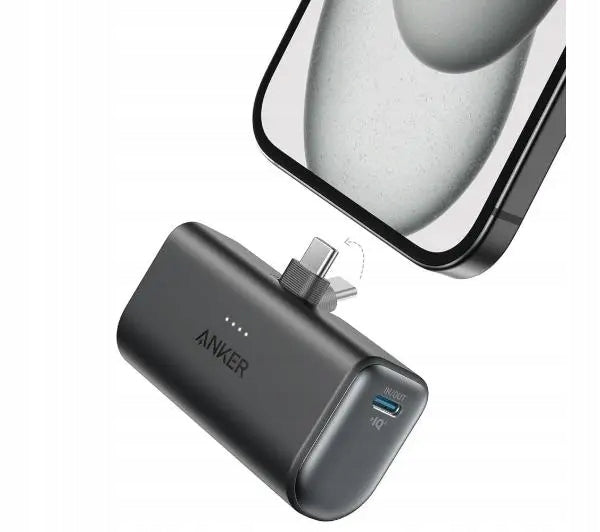 Powerbank Anker Plug-in Nano (A1653H11) 5000mAh 22,5W USB-C Black Packaging status original