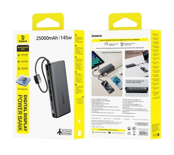 Powerbank Baseus EnerFill FC41 25000mAh 145W 2x Cable USB-C USB Display Manufacturer code E0028H03