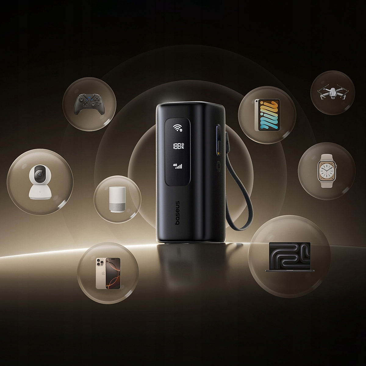 Powerbank Baseus EnerGeek GX11 MiFi 20000mAh 67W with Wi-Fi - black Brand Baseus