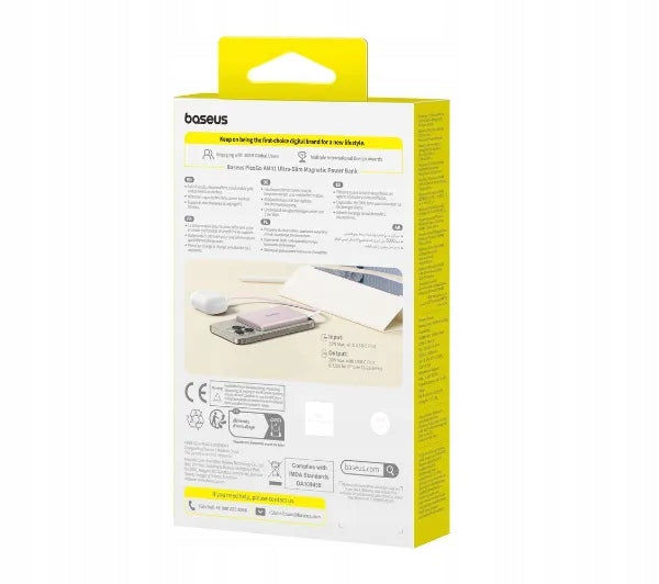 Powerbank Baseus PicoGo AM41 Ultra-Slim Magnetic 5000mAh 20W Pink Packaging status original