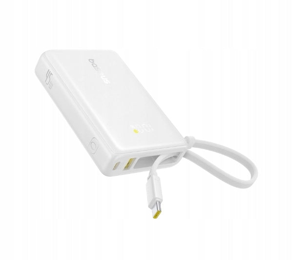 Powerbank Baseus PicoGo Digital Display 10000mAh 45W USB-A / 2x USB-C White Battery capacity 10000 mAh