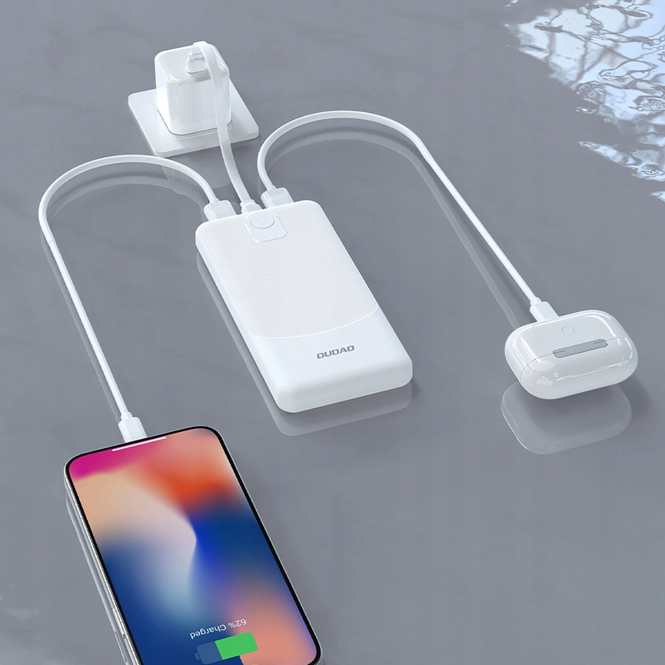 Powerbank Dudao K10Pro 2,4A 20000mAh 2 x USB-A - white Battery capacity 20000 mAh
