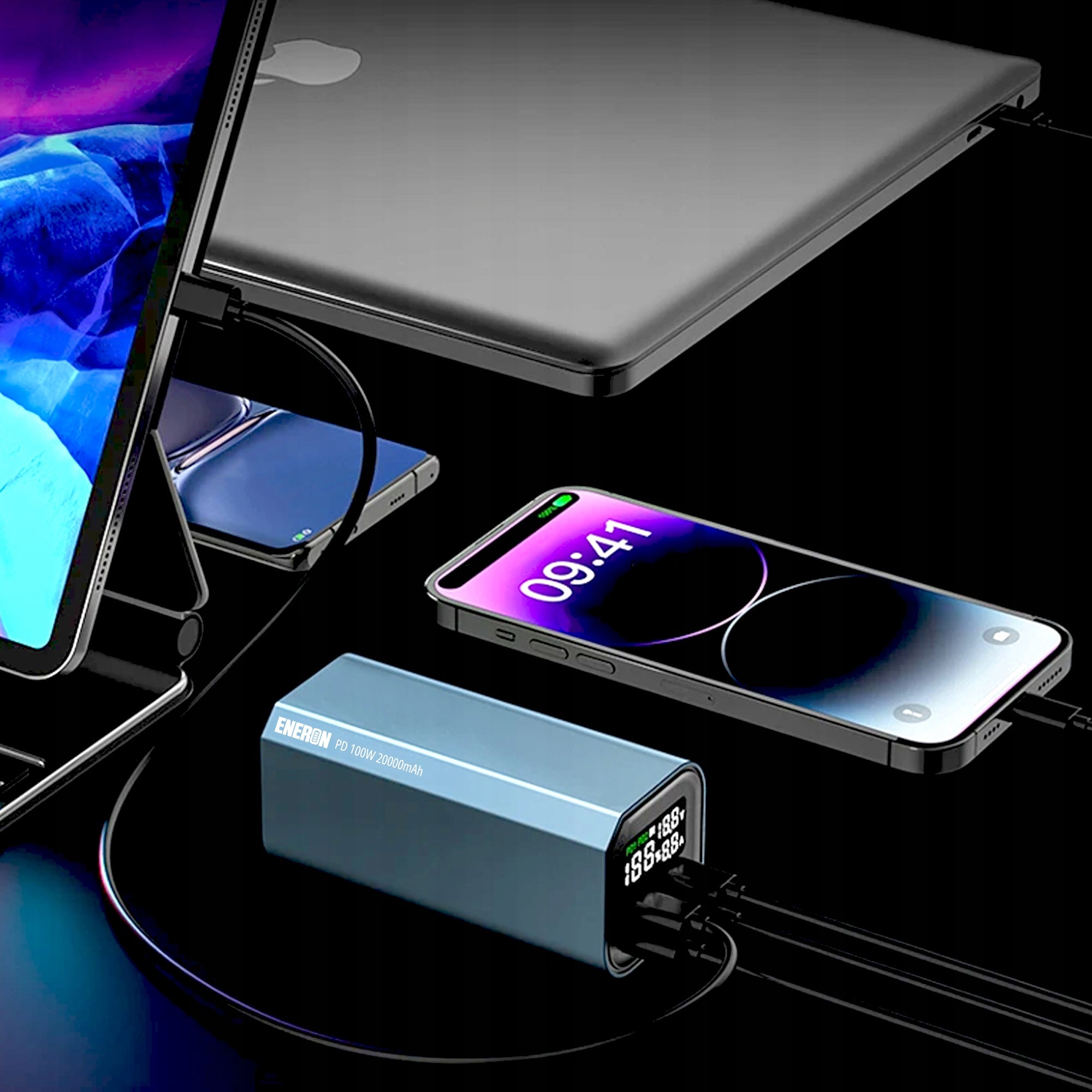 Powerbank FAST CHARGING 20000mAh 4x USB/USB-C 100W for LAPTOP/PHONE Manufacturer code PB-100W-N