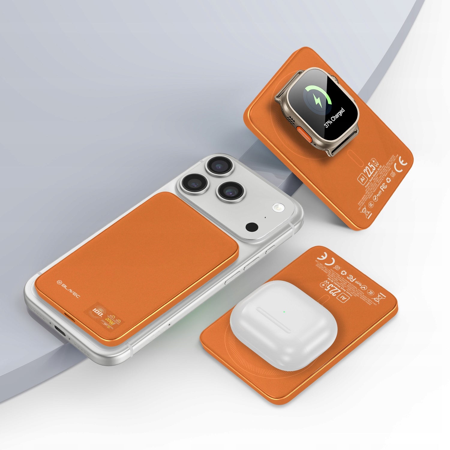 Powerbank Magsafe Inductive Magnetic Wireless Blavec 5000 mAh Manufacturer code Blavec Powerbank MagSafe BJ-04 5K Orange