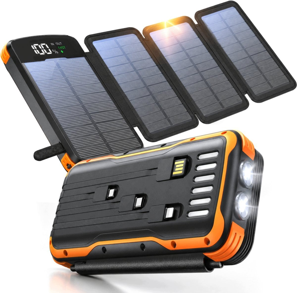 Powerbank Solar 30000mAh 22,5W IP65 Cables Fast Charging SOUNIX