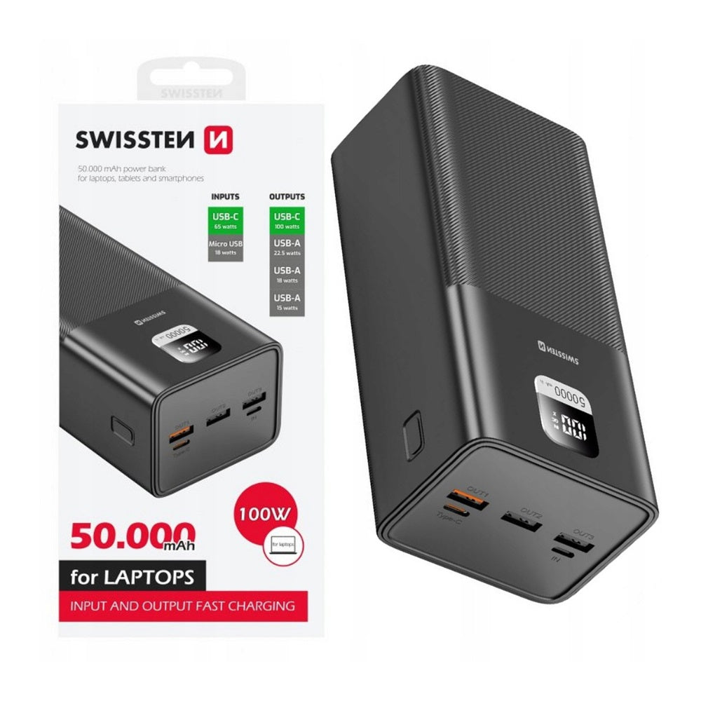 Powerbank Swissten PowerLine 50000mAh 100W USB-C/USB-A Brand Swissten