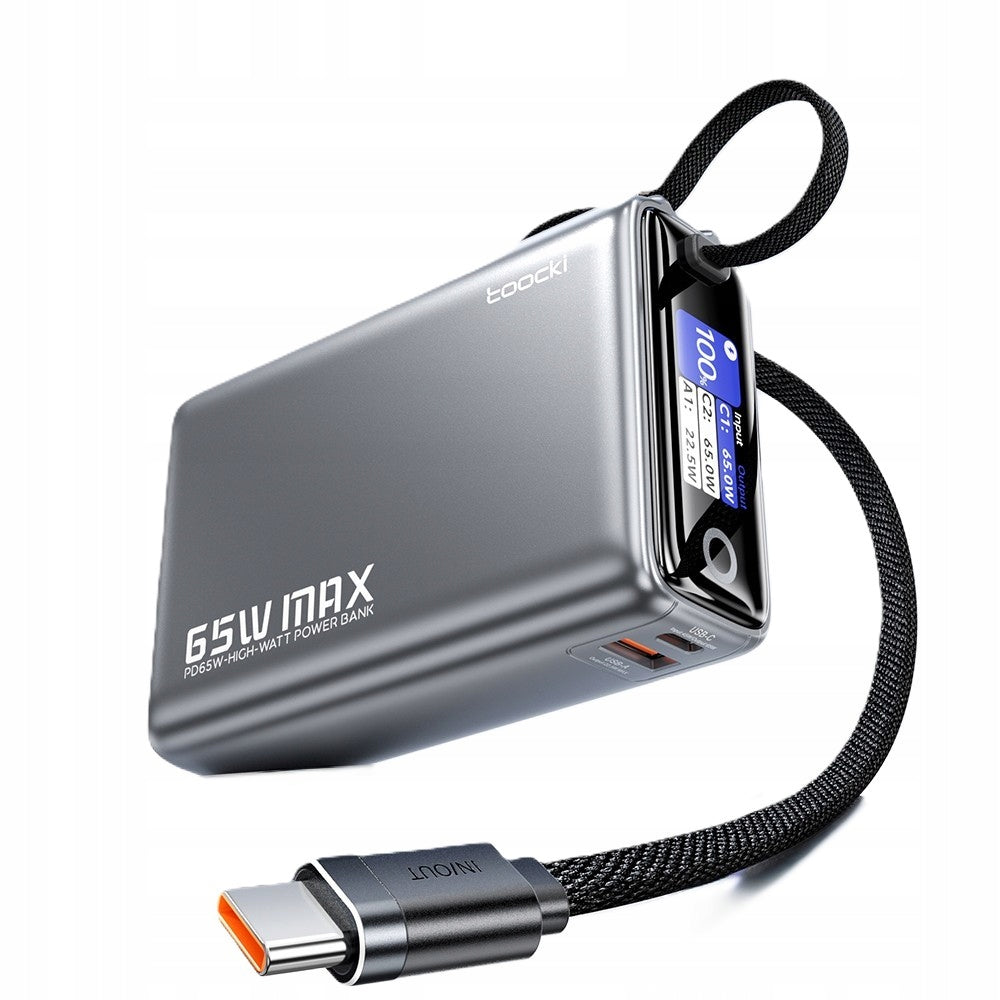 Powerbank Toocki 20000mAh PD 65W + USB-C LED Cable