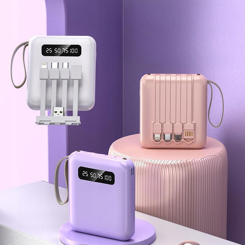 Powerbank with four cable Zasilacz z czterema kablami 10000mAh 3A 5V Manufacturer code YM-493SS
