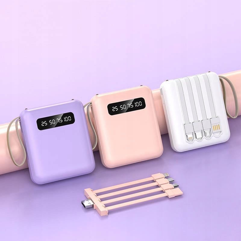 Powerbank with four cable Zasilacz z czterema kablami 10000mAh 3A 5V Packaging status original