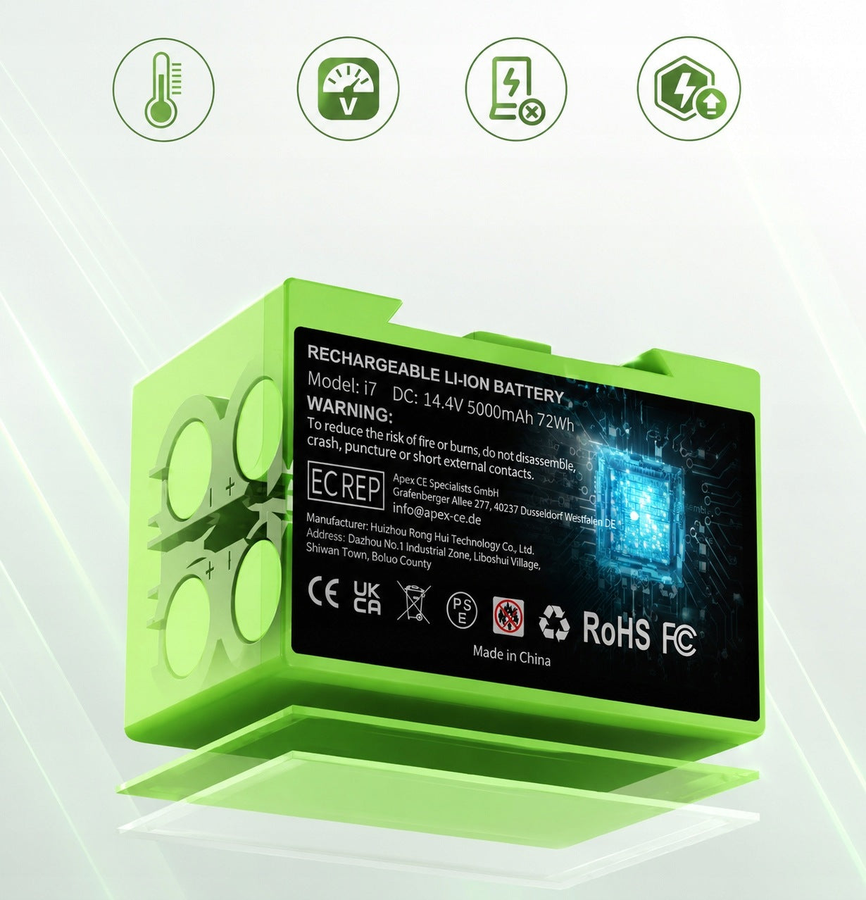 Powerful Battery for iRobot Roomba i7 i3 i4 e5 e6 5000mAh 14,4V Packaging status original