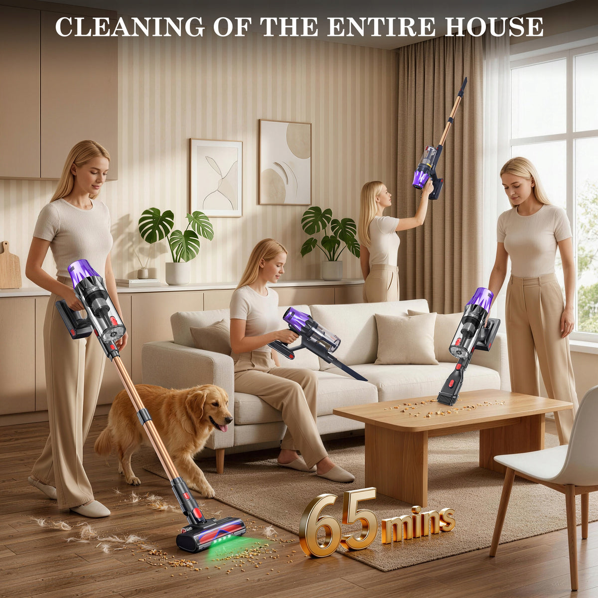 Powerful Cordless Vertical Vacuum Cleaners Blossom V20 650W 55000PA Brand Blossom