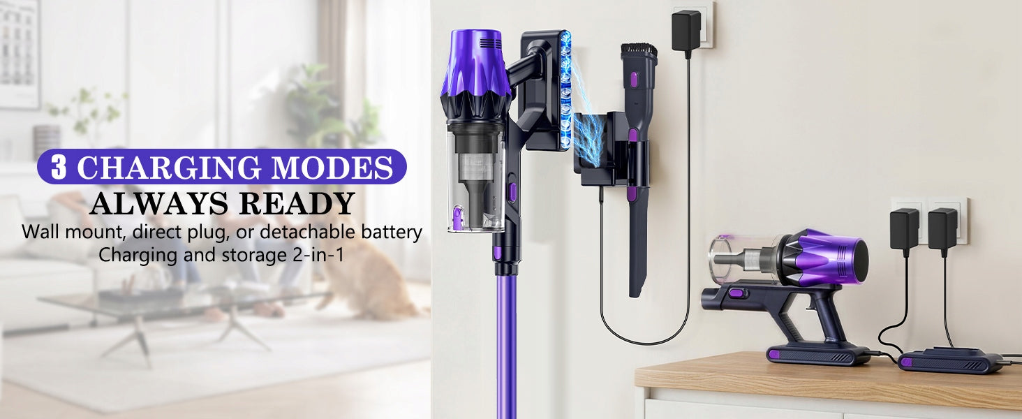 Powerful Cordless Vertical Vacuum Cleaners Blossom V20 650W 55000PA Wet mode no