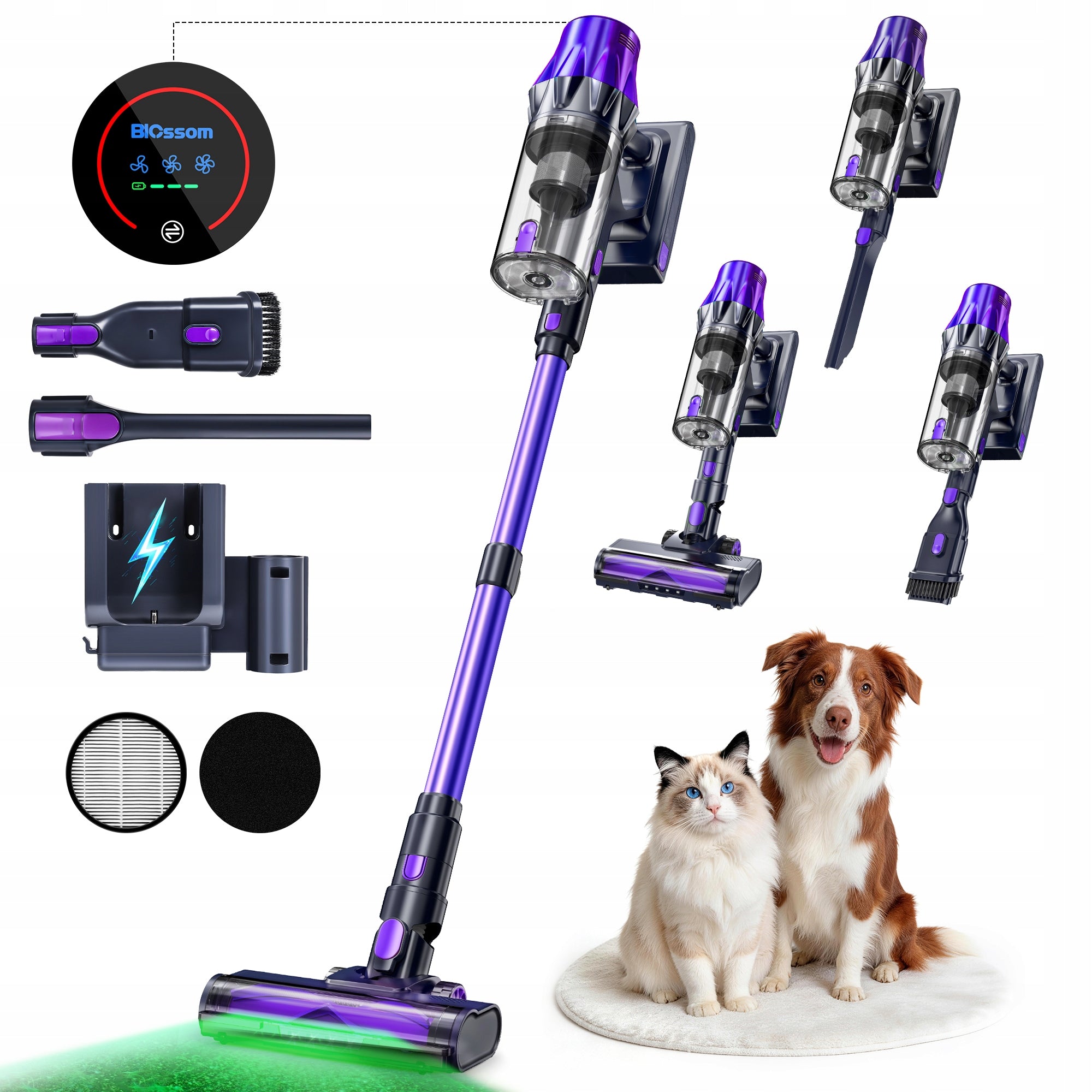 Powerful Cordless Vertical Vacuum Cleaners Blossom V20 650W 55000PA