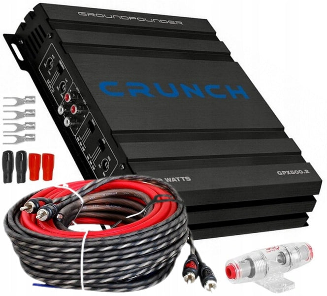 Powerful Crunch GPX500.2 500W Amplifier + ACV Cable Kit 10mm2