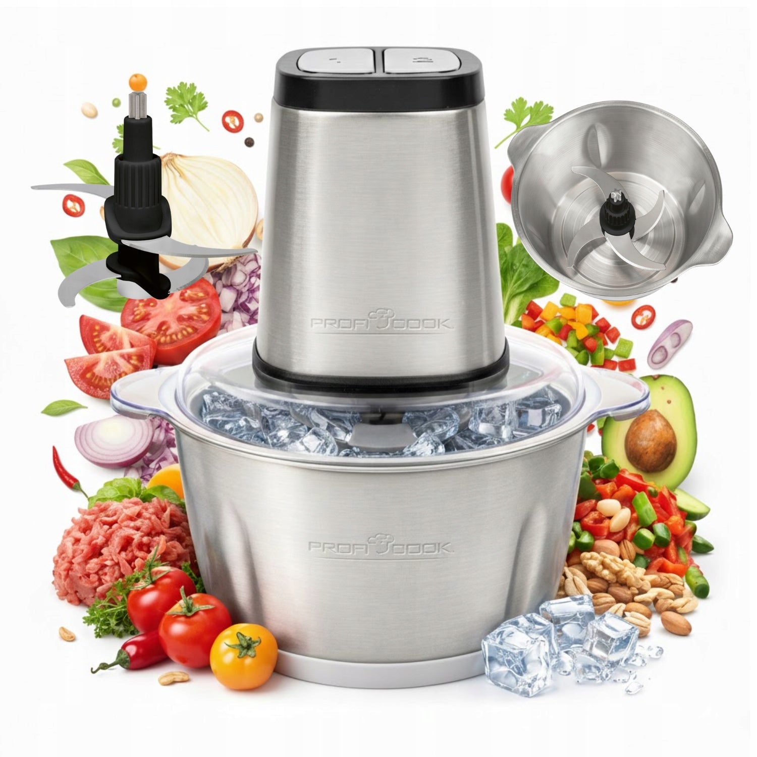 Powerful Electric Vegetable Chopper Shredder 500W ProfiCook PC-MZ