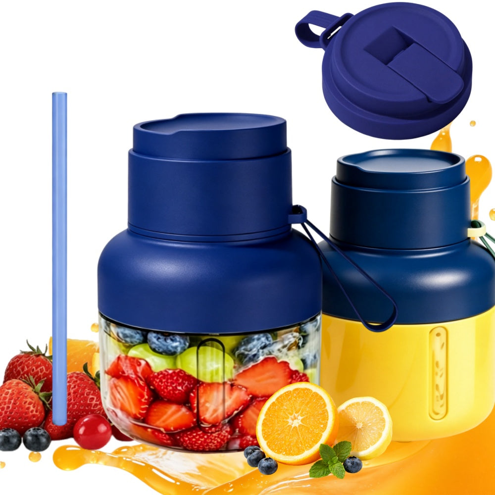 Powerful Ice Crushing Portable Blender Large 850ml Capacity Food Safe Blue