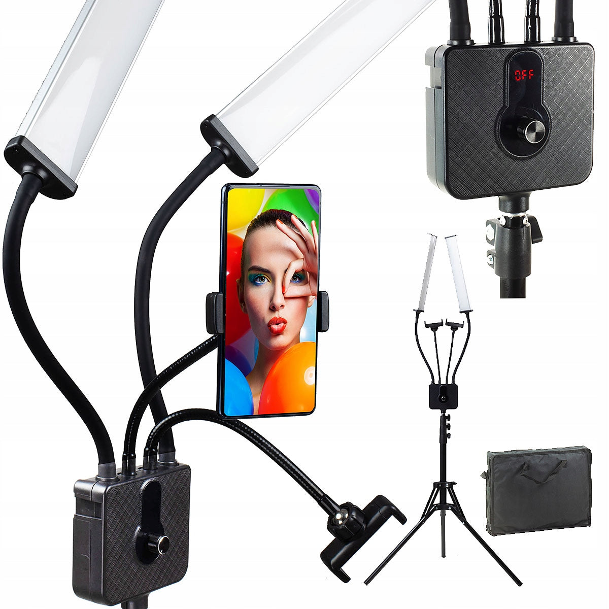 Powerful LED Cosmetic Lamp 45W 2 Modules + Tripod Packaging status original