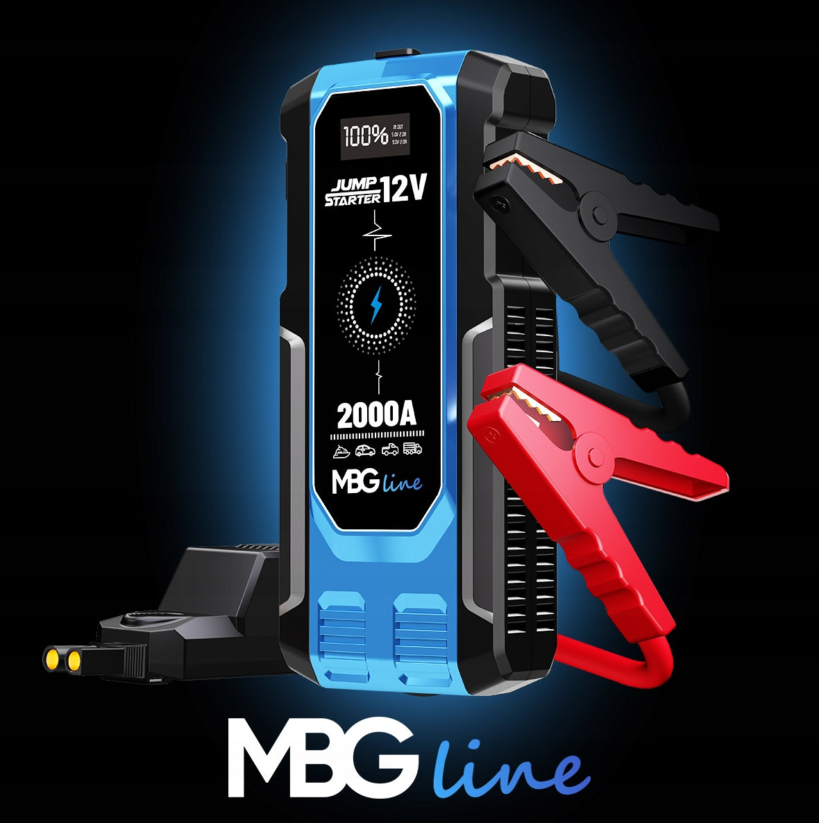 Powerful Starter Jump Starter Booster 47.36Wh Powerbank 12800mAh QC3.0 LED Manufacturer code ET23