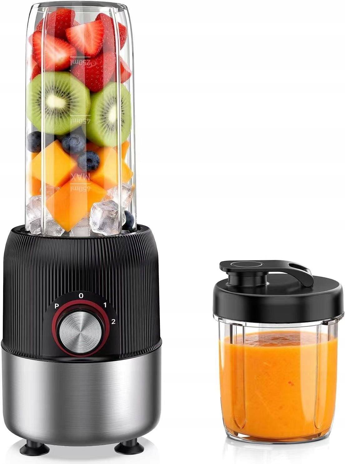 Powerful two-cup blender for fruit, smoothie and homemade juices