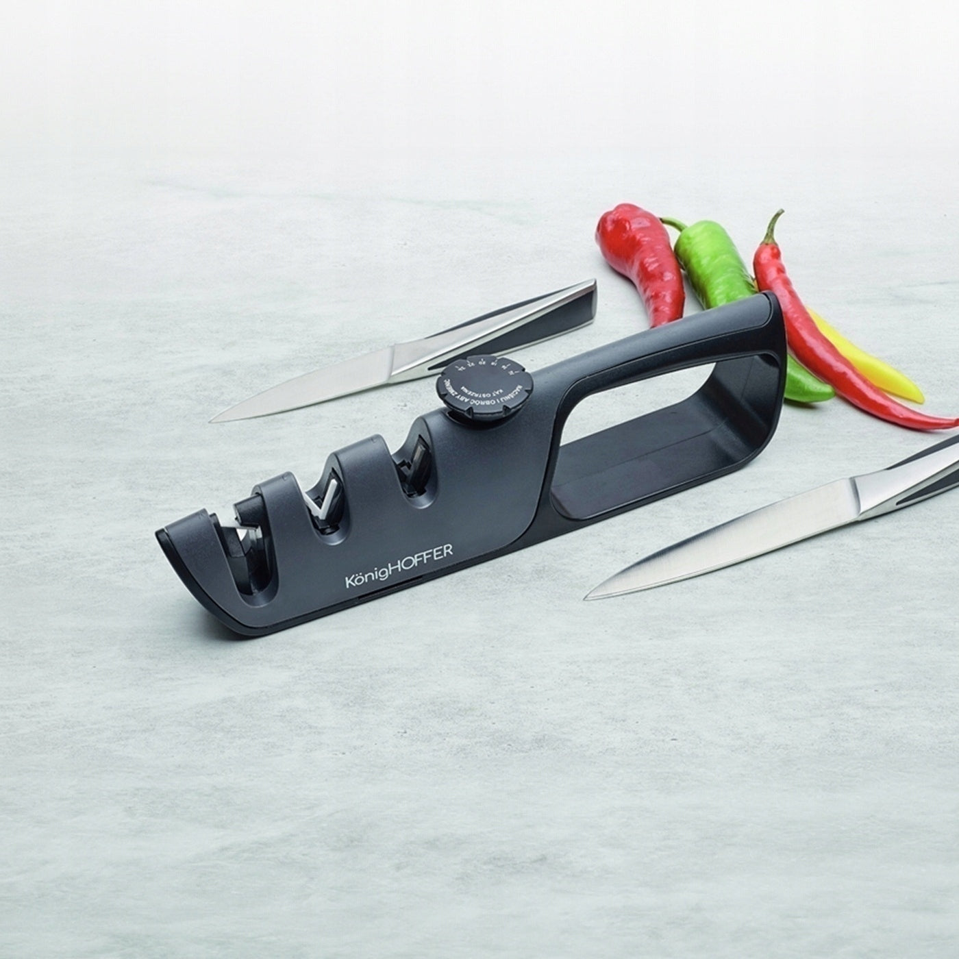 Practical KITCHEN KNIFE SHARPENING SCISSORS 3 blades WHEELING WHEEL 3in1 Fenix Packaging status original