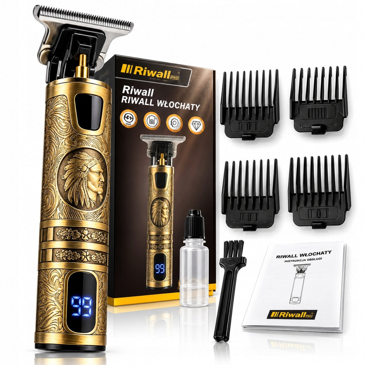 Precision hair and beard trimmer Riwall professional trimmer profession