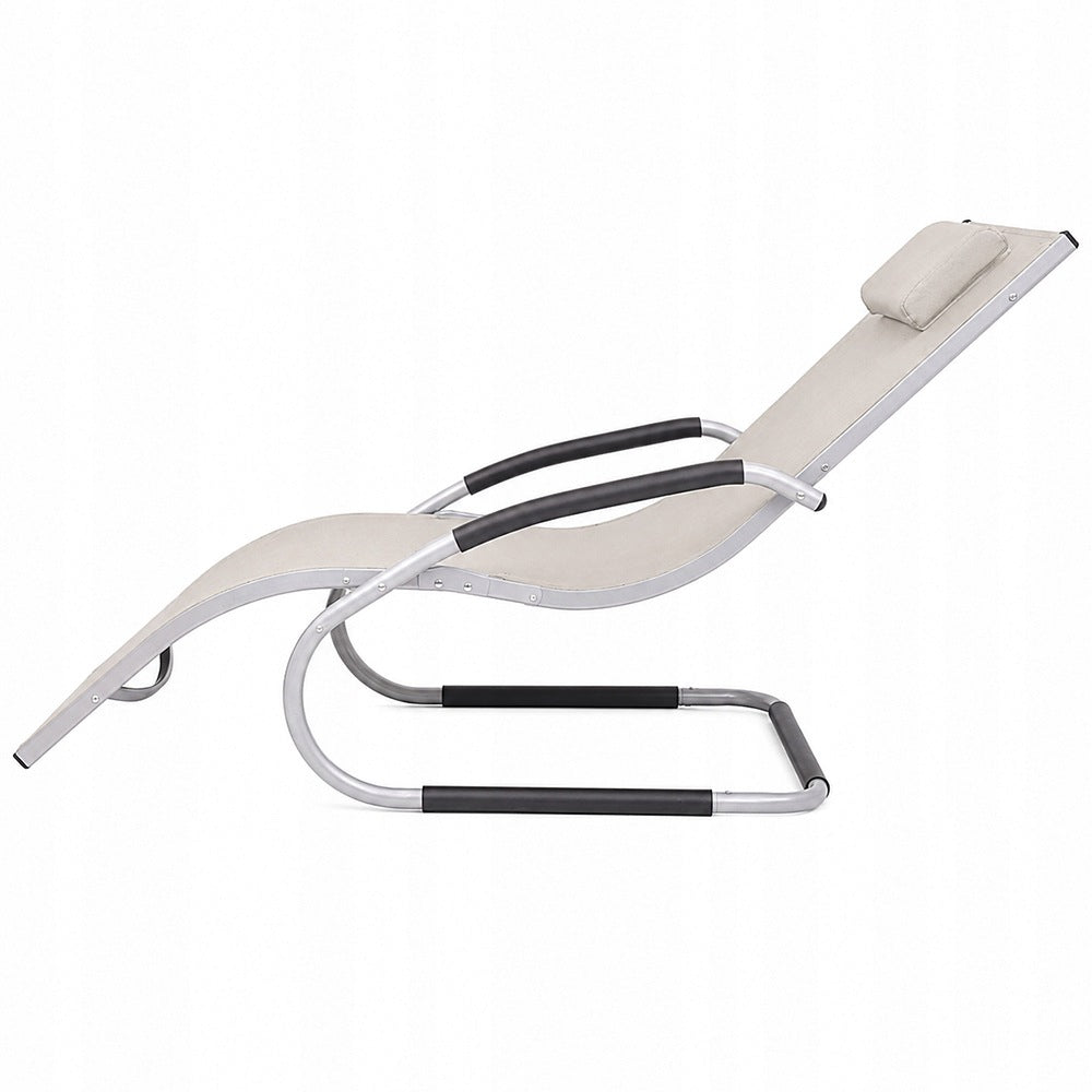 Premium Aluminum Garden Rocking Chair with Cushion Terrace EDEN Beige Brand no brand