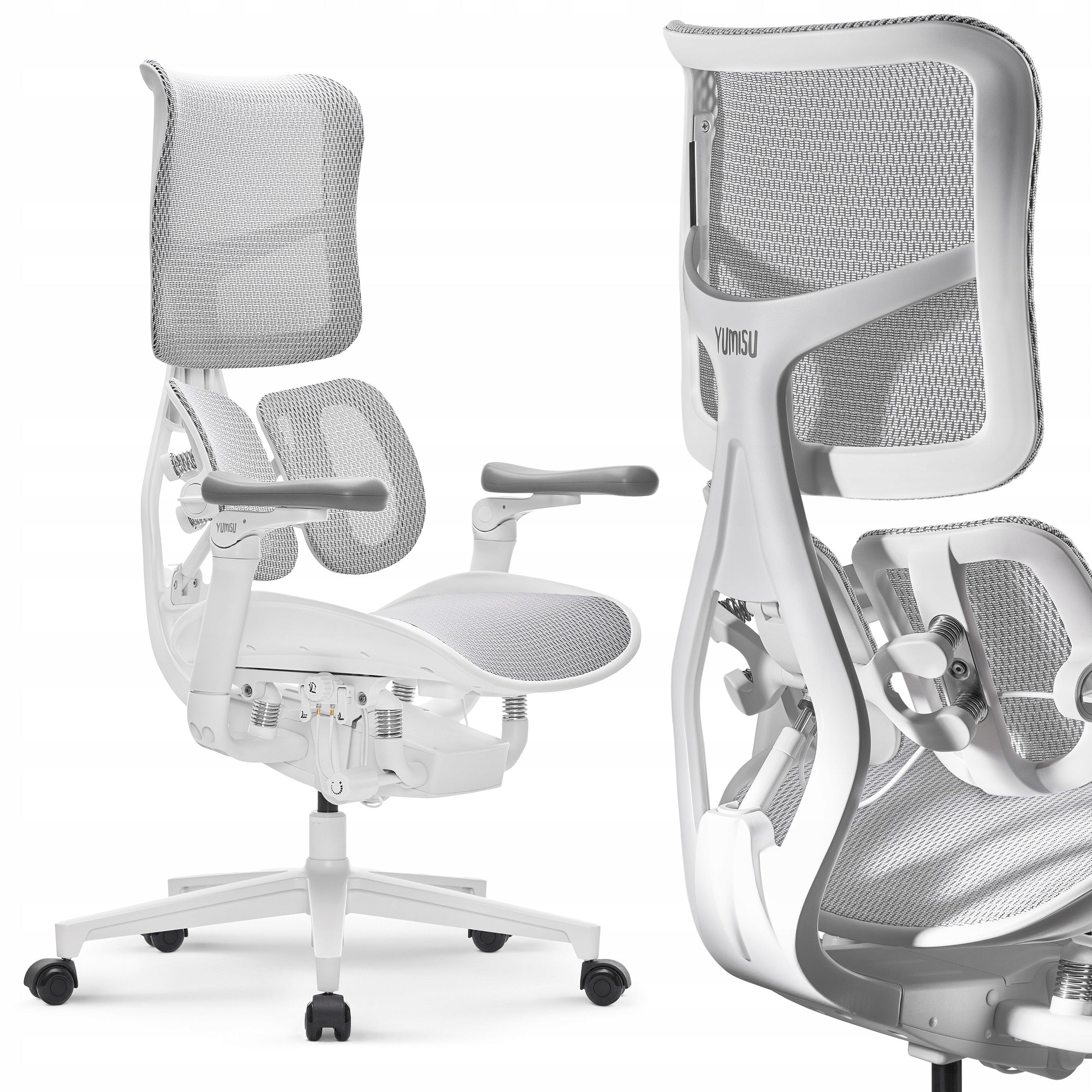 Premium Ergonomic Office Chair YUMISU 1010 White Mesh White