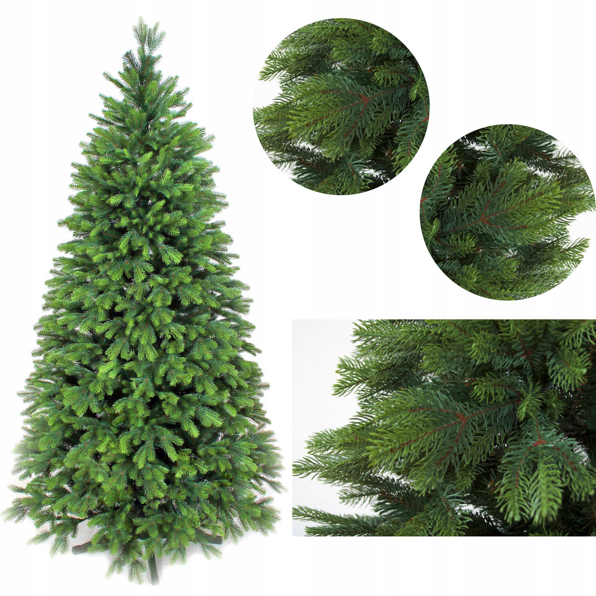 Premium artificial Christmas tree as dense as alive 220 cm–Scandinavian Spruce PE 3D/2D