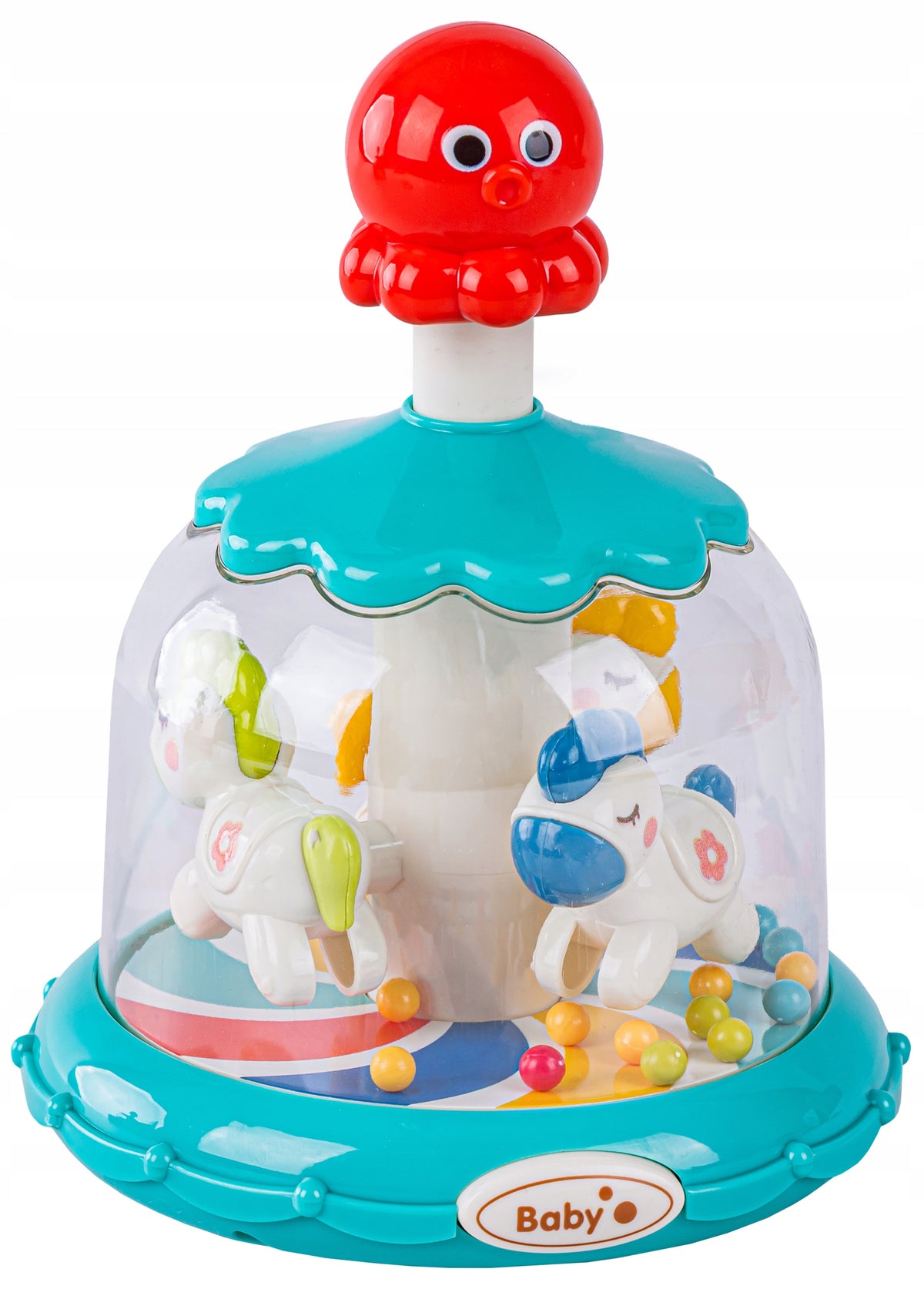Press & Spin 3in1 Toy with Suction Cup, Spinning Balls and Wheel Game Packaging status original
