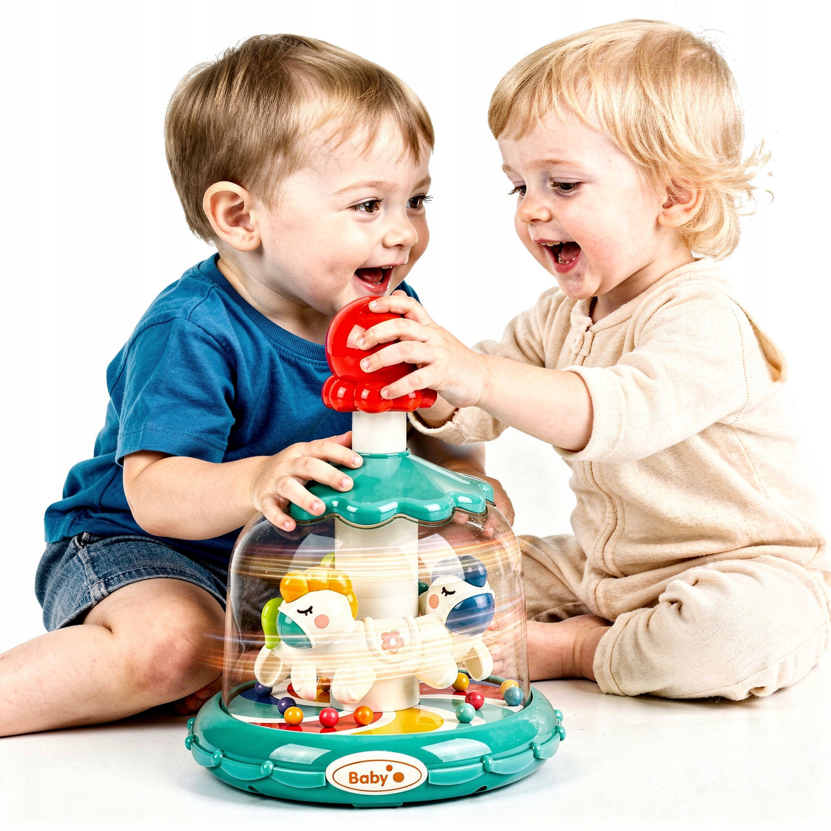 Press & Spin 3in1 Toy with Suction Cup, Spinning Balls and Wheel Game
