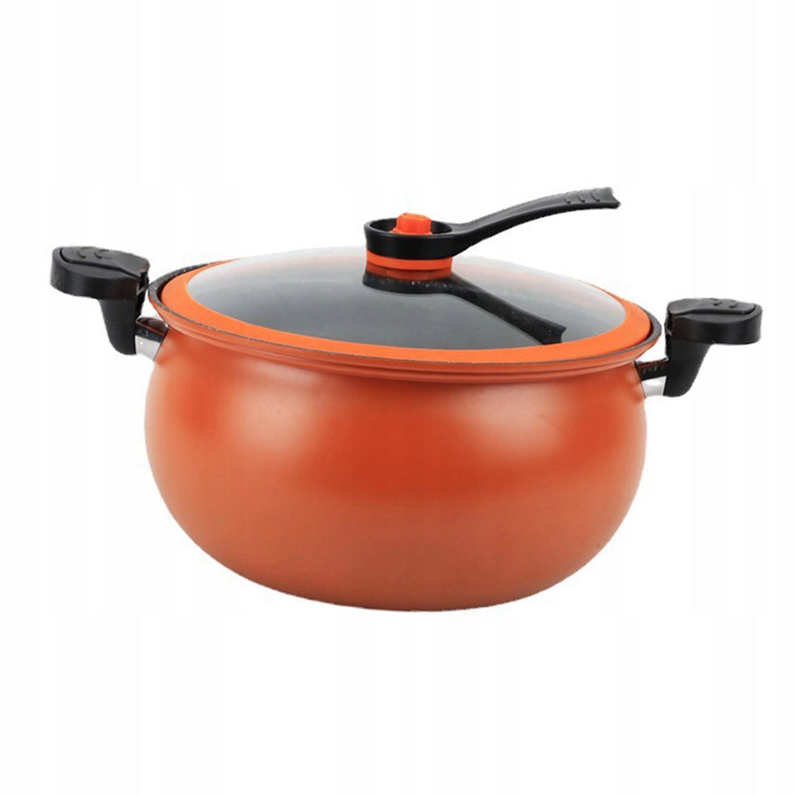 Pressure Cooker Nonstick Soup Pot Double Handle Deep Saucepan Iron orange Brand no brand